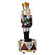 Soldier nutcracker music box by Bagutta, burgundy, 8 in s3