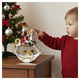 Triumphant nutcracker on horseback by Bagutta, 10 in