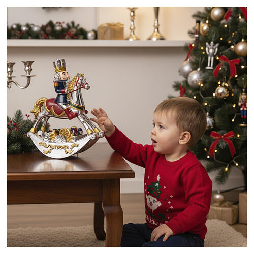 Nutcracker rocking horse music box, 25cm Bagutta 2