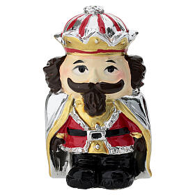 Estatua Cascanueces decoraciones plateadas y rojas 7cm Bagutta