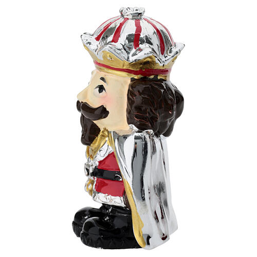 Estatua Cascanueces decoraciones plateadas y rojas 7cm Bagutta 2