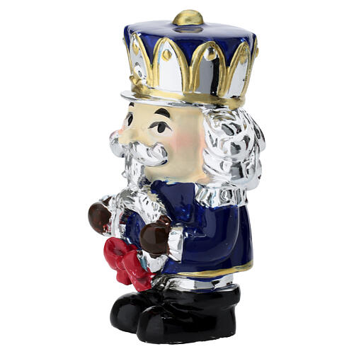 Estátua quebra-nozes com guirlanda prateada 7 cm Bagutta 2