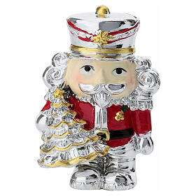 Silver-plated 3-inch Bagutta miniature nutcracker with tree