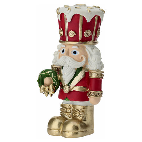 Figurine casse-noisette rouge de 12 cm avec couronne de Noël Bagutta 3