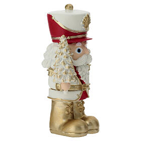 Casse-noisette soldat festif sapin de Noël doré 12 cm Bagutta