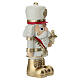 Elegant white resin soldier nutcracker with golden star, 15cm Bagutta s3