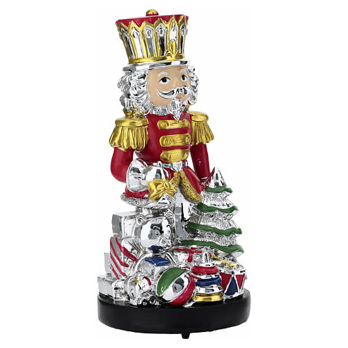 Classic-style red, silver, and gold 8-inch Bagutta soldier music box 3