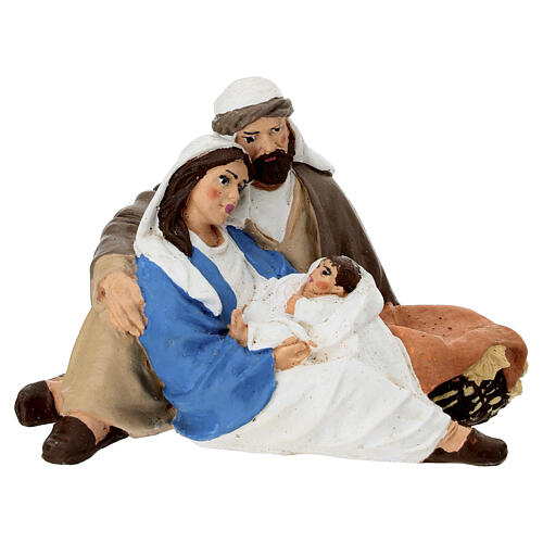 Figurengruppe Maria, Josef und Jesuskind – Terrakotta, für 10 cm Krippe, neapolitanischer Stil 1