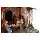 Cabaña Natividad con movimiento 20x35x25 cm belén napolitano 10 cm s6