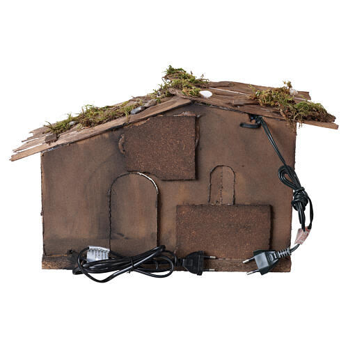 Nativity stable with movement 20x35x25 cm, Neapolitan nativity 10 cm 7