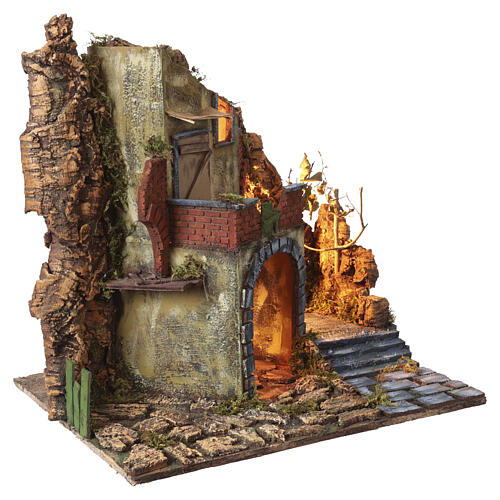 Presepe stile 700 arco 50x50x40 cm presepe napoletano 8-10 cm 4