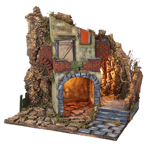 Szopka neapolitańska w stylu XVIII wieku, z łukiem, 50x50x40 cm - do figurek 8-10 cm 3