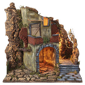 Aldeia presépio napolitano estilo '700 arco 50x50x40 cm 8-10 cm