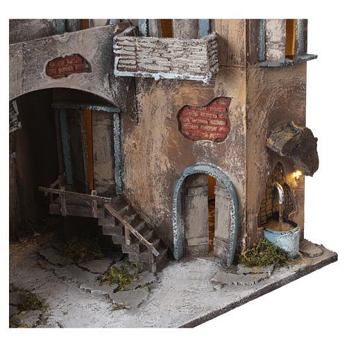 Nativity Scene Village 18th Century Style with Fountain 45x60x35 cm Neapolitan Set 10 cm 2