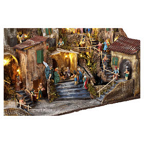 Ancient village complete with figurines and accessories, 40x85x55 cm, for 6-10 cm Neapolitan Nativity Scene