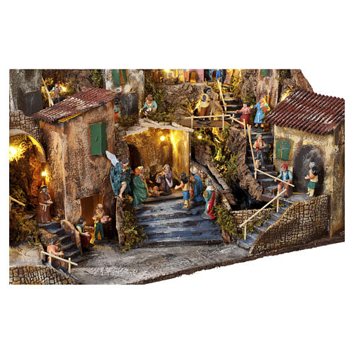 Ancient village complete with figurines and accessories, 40x85x55 cm, for 6-10 cm Neapolitan Nativity Scene 2