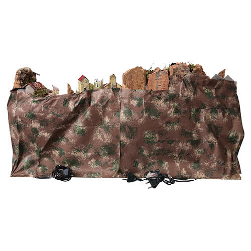 Ancient village complete with figurines and accessories, 40x85x55 cm, for 6-10 cm Neapolitan Nativity Scene 8