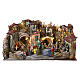 Antiguo pueblo completo con figuras 40x85x55 belén napolitano 6-10 cm s1