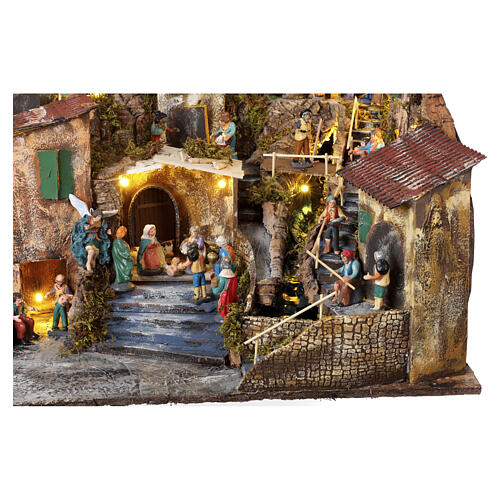 Antique village complete with figurines and accessories 40x85x55 cm, Neapolitan nativity scene 6-10 cm 6