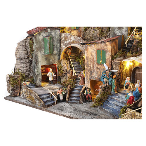 Antique village complete with figurines and accessories 40x85x55 cm, Neapolitan nativity scene 6-10 cm 7