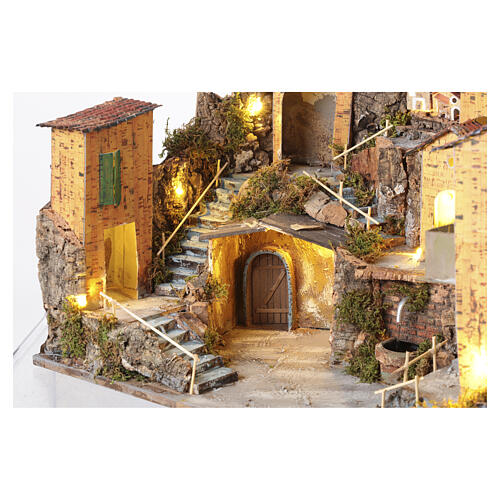 Village with hut and fountain, 35x60x45 cm, for 10 cm Neapolitan Nativity Scene 3