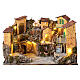 Borgo capanna e fontana 35x60x45 cm presepe napoletano 10 cm s1