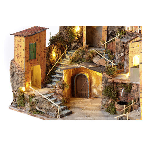 Village Stable and Fountain 35x60x45 cm Neapolitan Nativity Set 10 cm 5