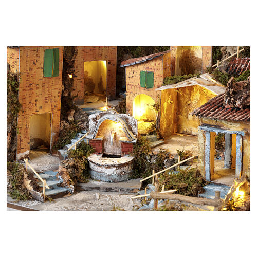 Village crèche style 700 arches et fontaine 35x55x50 cm crèche napolitaine 8-10 cm 2