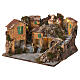 Borgo casette illuminate 25x35x35x cm presepe napoletano 8-10 cm s2