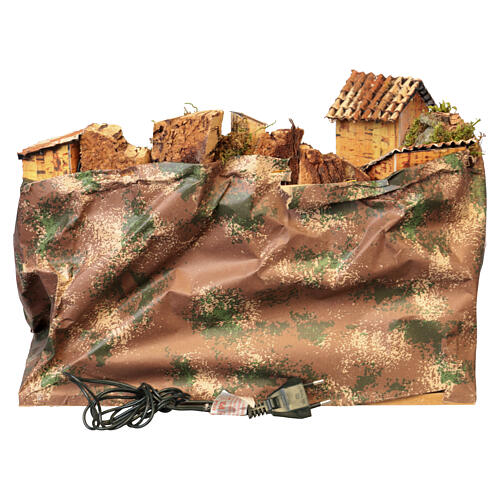 Lighted village with houses 25x35x35 cm Neapolitan nativity scene 8-10 cm 4