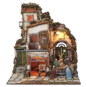 Crèche napolitaine style 700 complète avec figurines 12 cm 65x60x50 cm