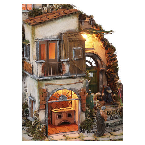 Szopka styl neapolitański XVIII wiek, z figurkami 12 cm, 65x60x50 cm 8