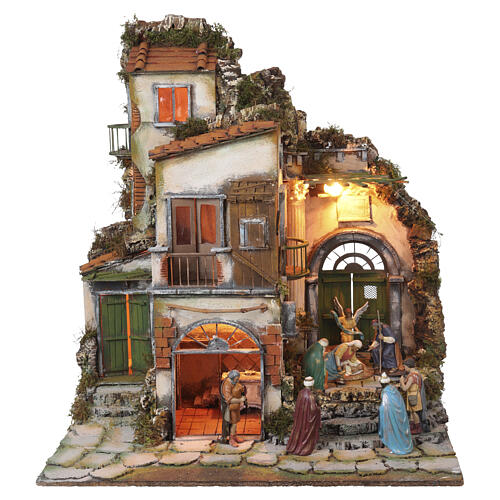 Presépio estilo 700 napolitano 65x60x50 cm com conjunto de figuras de 12 cm 1