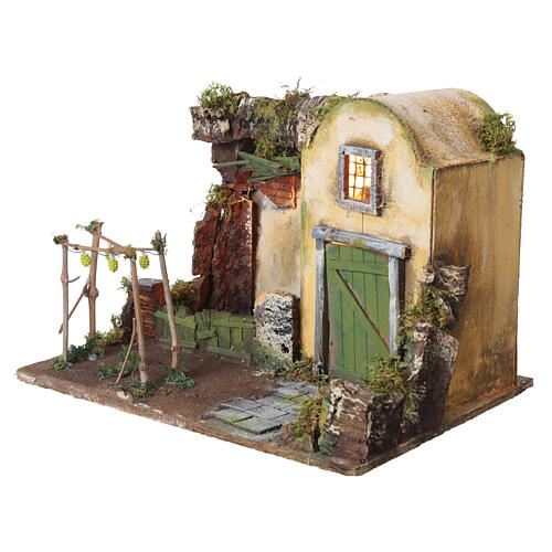 Casa viñedo y cerdos 25x40x30 cm belén napolitano 10-12 cm 3