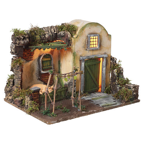 Casa com vinha e porcos 25x40x30 cm para presépio napolitano de 10-12 cm 5