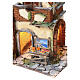 Casa estilo 1700 iluminada com forno de pizza 35x25x25 cm para presépio napolitano 10 cm s2
