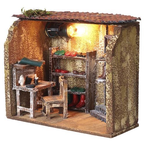 Dom szewca – scenografia do szopki neapolitańskiej, 15×20×10 cm, do figurek 10 cm 3