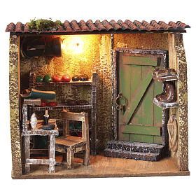 Casa do sapateiro 15x20x10 cm presépio napolitano 10 cm