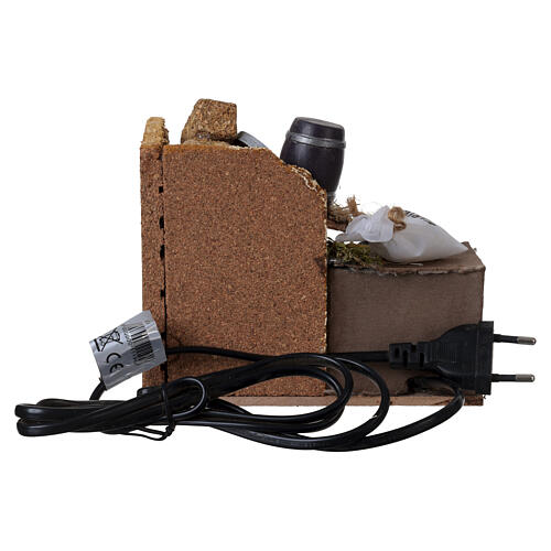 Donkeys in stable scenery with motion, 10x15x15 cm, for 8-10 cm Neapolitan Nativity Scene 4