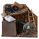 Donkeys in stable scenery with motion, 10x15x15 cm, for 8-10 cm Neapolitan Nativity Scene s3
