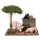 Cena com porcos em movimento 15x15x15 cm para presépio napolitano de 12 cm s1
