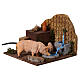 Schweine an der Tränke – Krippenszene im neapolitanischen Stil, mit Bewegungsfunktion, für 10 cm Krippe, 15 × 15 × 15 cm s2