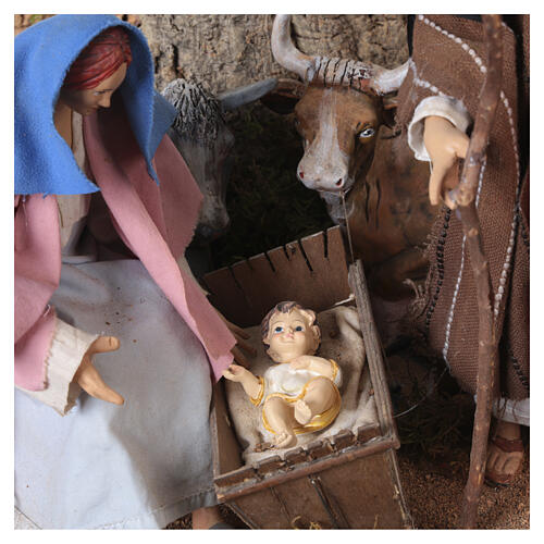 Natividad con movimiento 25x30x40 cm belén napolitano 30 cm 3