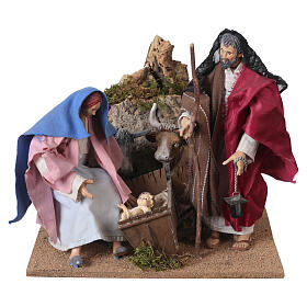 Nativité animée 25x30x40 cm crèche napolitaine 30 cm