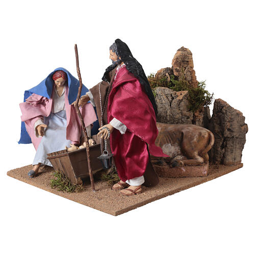 Natività con movimento 25x30x40 cm presepe napoletano 30 cm 3