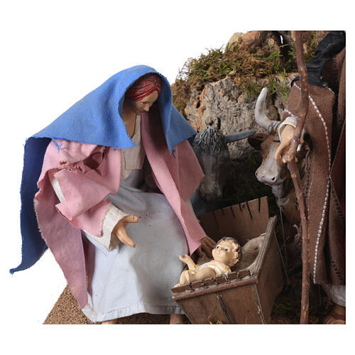 Natività con movimento 25x30x40 cm presepe napoletano 30 cm 4