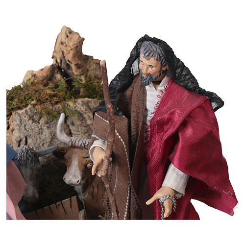 Natività con movimento 25x30x40 cm presepe napoletano 30 cm 6