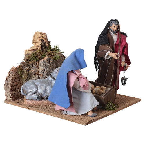 Holy Family with movement 25x30x40 cm Neapolitan nativity 30 cm 6