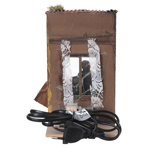 Scena signora battipanni movimento 18x10x13 cm presepe napoletano 12 cm 4