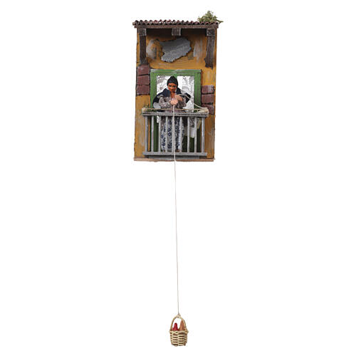 Woman with basket, motion for 12 cm Neapolitan Nativity Scene, 18x10x15 cm 2